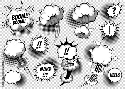 Comic Style, pop art speech bubbles set collection, Vector illustration, you can place relevant content on the area.