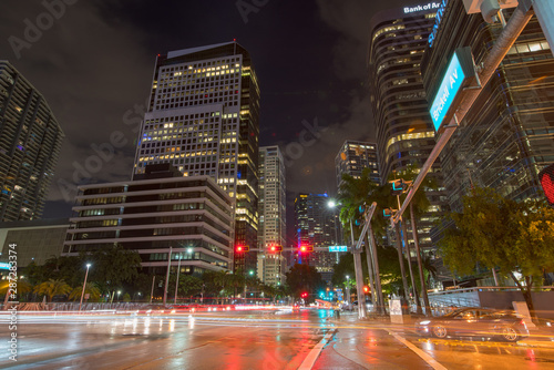 Brickell Avenue night city photo photo