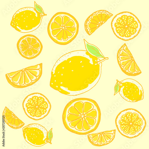 手描きのレモン