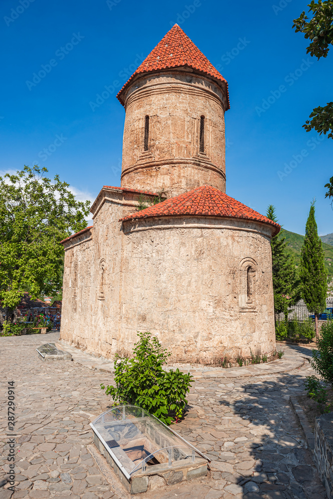 Ancient Albanian church in the Kish village, the city of Sheki