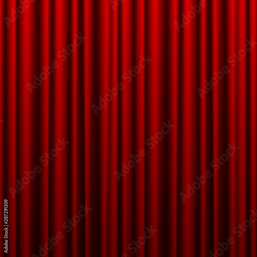 Red theater curtain. Background for banner or poster. Vector