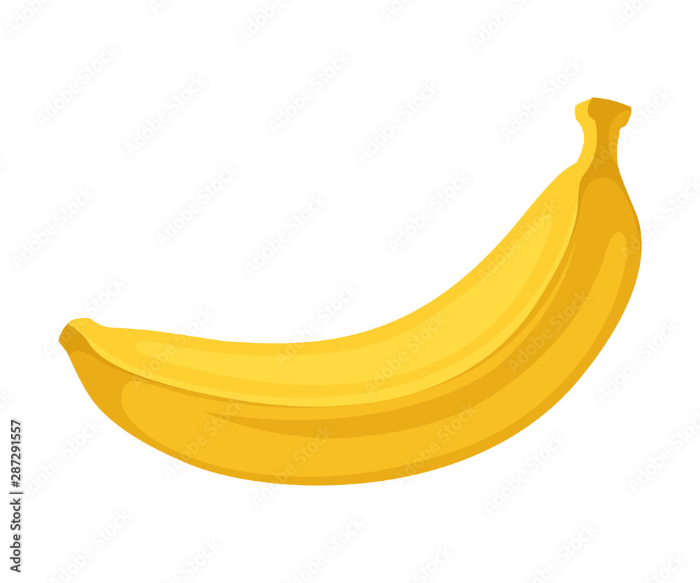 One banana. Vector illustration on a white background.