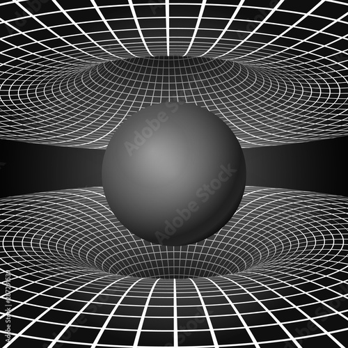 Carta da parati 3D Tunnel - Carta da parati Physics - anomalous black hole phenomenon. Warp time and space. Sci-fi background. Vector illustration