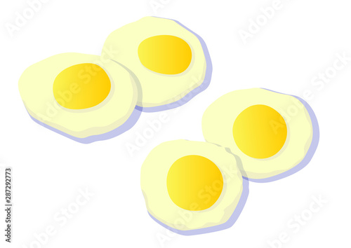 Fried egg on white background illustration