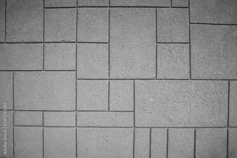 Fototapeta premium Pattern, pattern of white concrete blocks. Wall or sidewalk. rough texture.