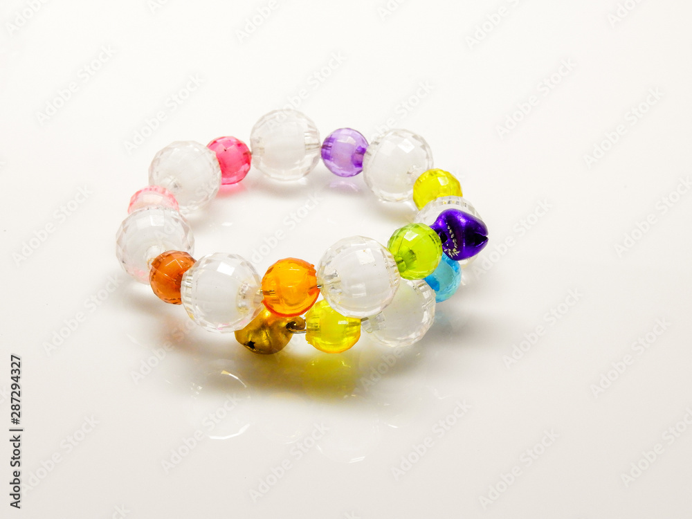 Multi-colored bracelets with beads. Colourful child's bead bracelet. Multi-colored bracelets with beads. Colourful child's bead bracelet.