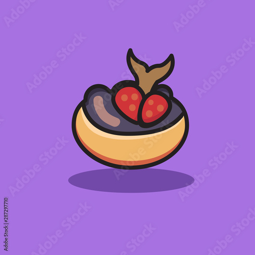 grilled fish bun icon for food design