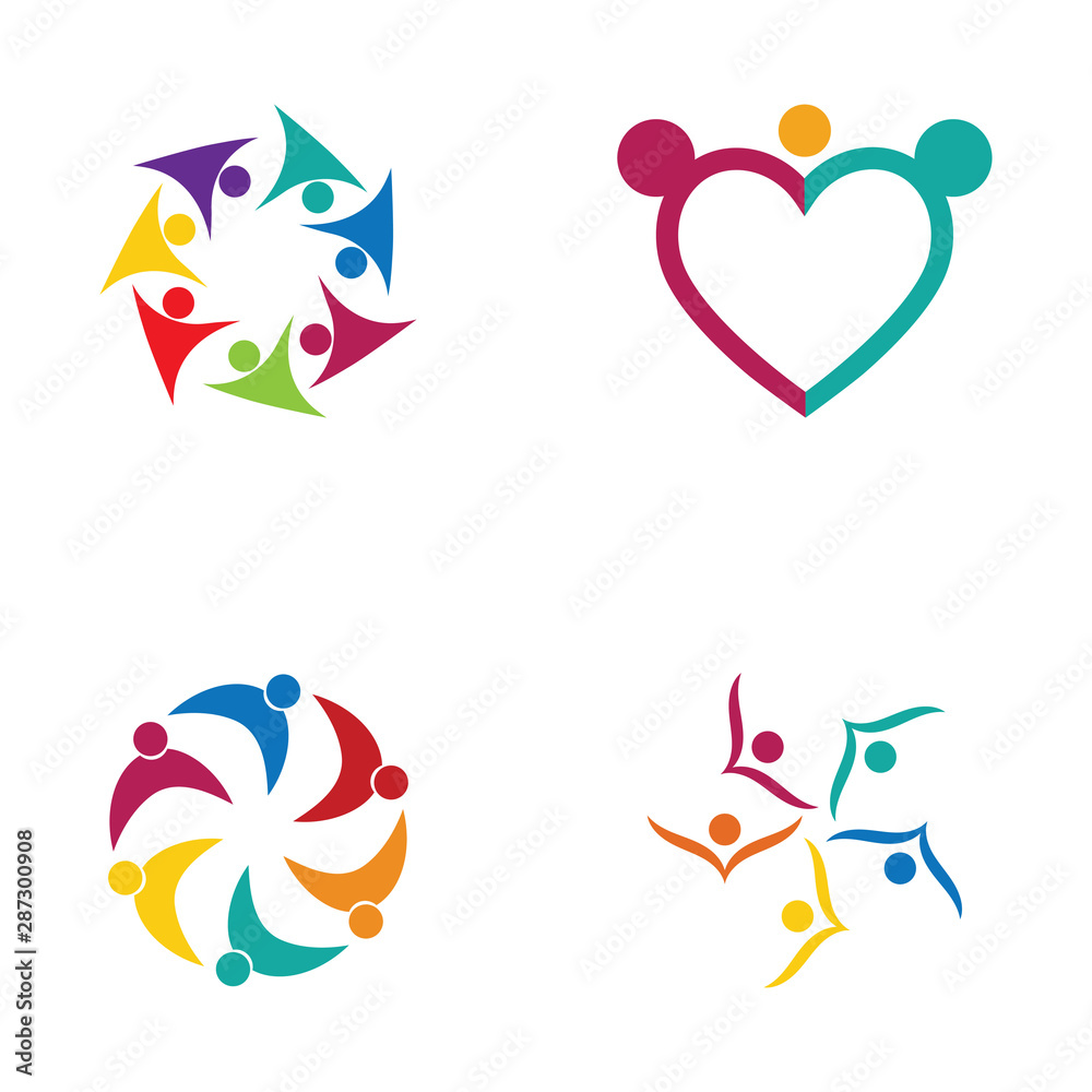 Fototapeta premium Adoption and community care Logo template vector