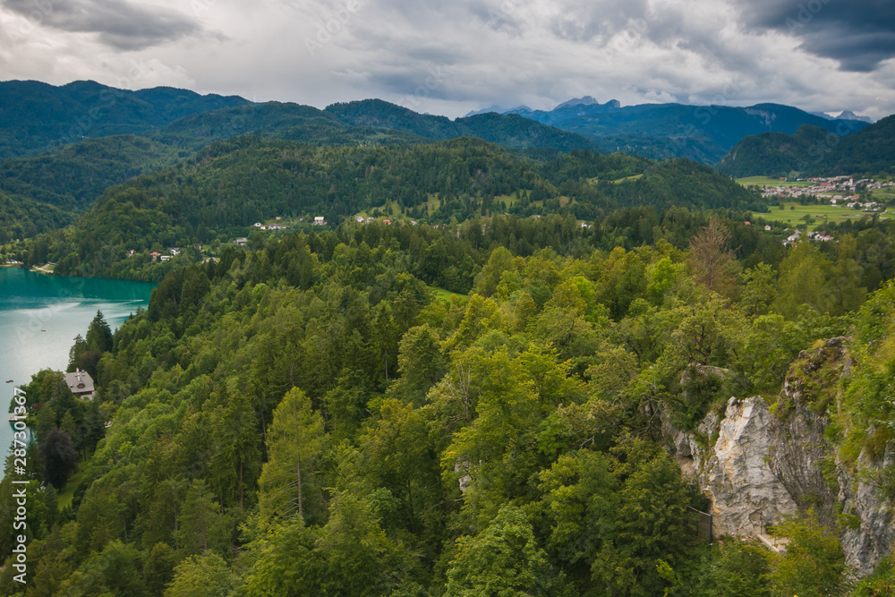 Veduta panoramica dal castello di Bled in Slovenia