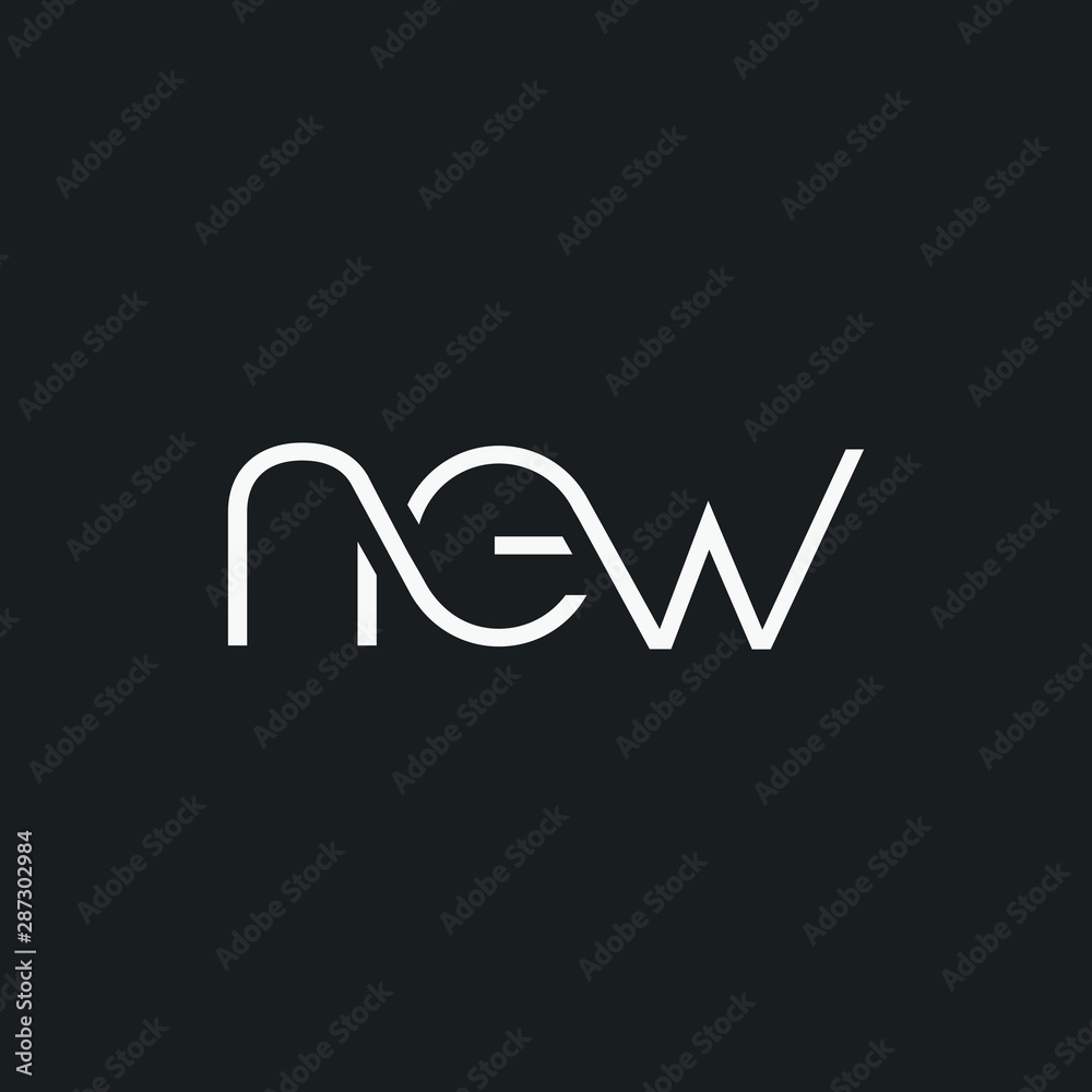Fototapeta premium Letters N E W Joint logo icon vector element.
