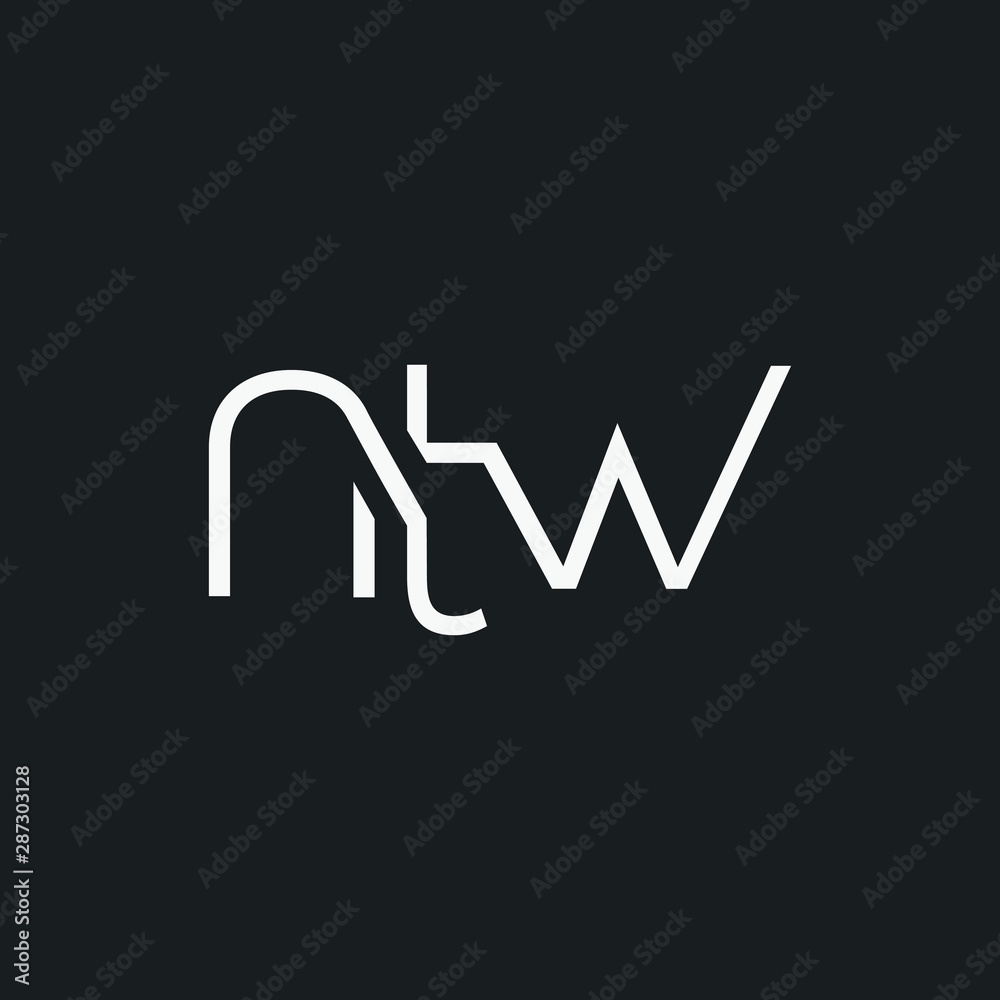 Letters N T W Joint logo icon vector element.