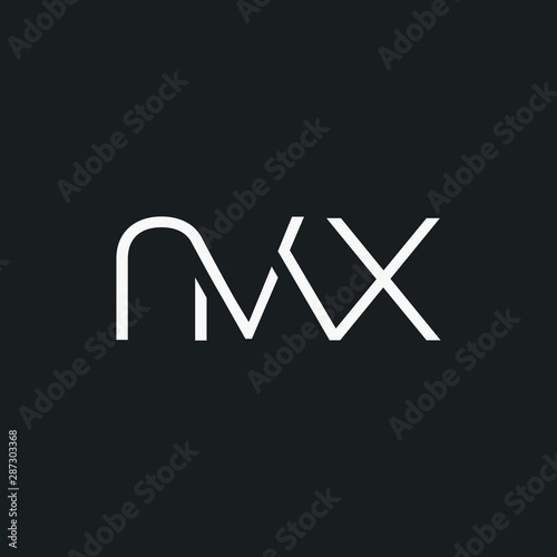 Letters N V X Joint logo icon vector element.