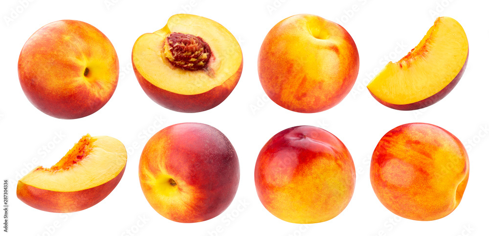 Peach collection isolated on white background with clipping path Stock ...