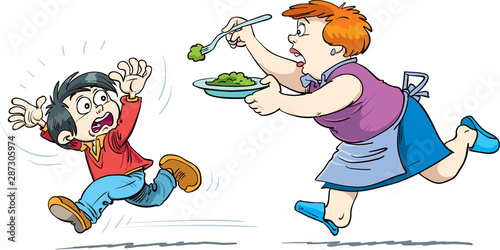 Illustration about eating vegetables for children
