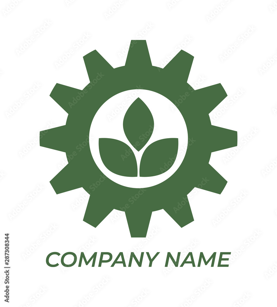 Green vector agro icon. Template for your company logo. Isolated illustration on white.