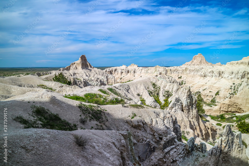 Obraz premium Rocky landscape of the beautiful Badlands National Park, South Dakota