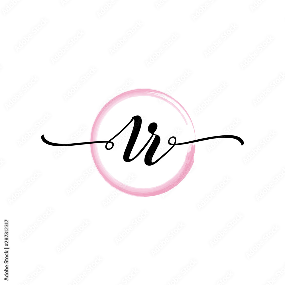 LR initial handwriting logo template. round logo in watercolor color with handwritten letters in the middle. Handwritten logos are used for, weddings, fashion, jewelry, boutiques and business LR initial handwriting logo template. round logo in watercolor color with handwritten letters in the middle. Handwritten logos are used for, weddings, fashion, jewelry, boutiques and business