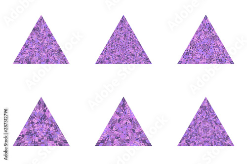 Isolated tiled mosaic pyramid shape set - abstract geometrical vector element