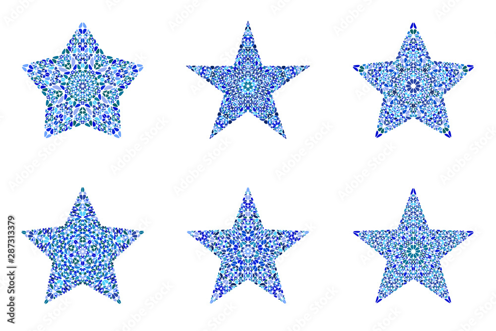 Isolated floral ornament star polygon set - ornamental vector design element Isolated floral ornament star polygon set - ornamental vector design element