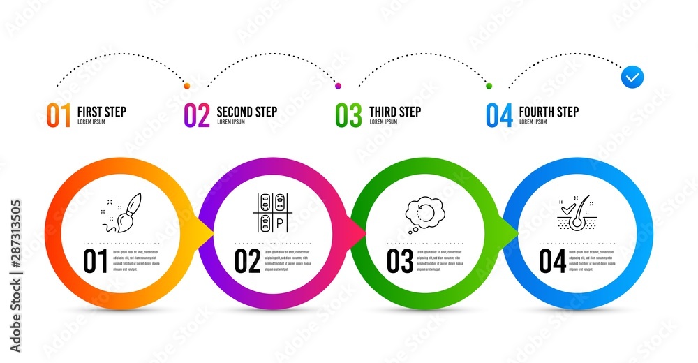 Recovery data, Paint brush and Parking place line icons set. Timeline infographic. Anti-dandruff flakes sign. Backup info, Creativity, Transport. Healthy hair. Business set. Recovery data icon. Vector Recovery data, Paint brush and Parking place line icons set. Timeline infographic. Anti-dandruff flakes sign. Backup info, Creativity, Transport. Healthy hair. Business set. Recovery data icon. Vector