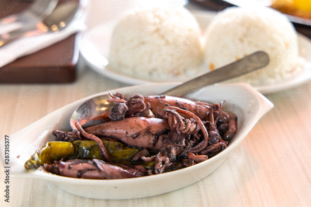 Traditional Philippines food-Adobong Pusit Traditional Philippines food-Adobong Pusit