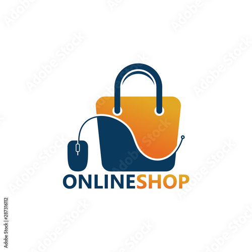 Online Shop Logo Template Design Vector, Emblem, Design Concept, Creative Symbol, Icon