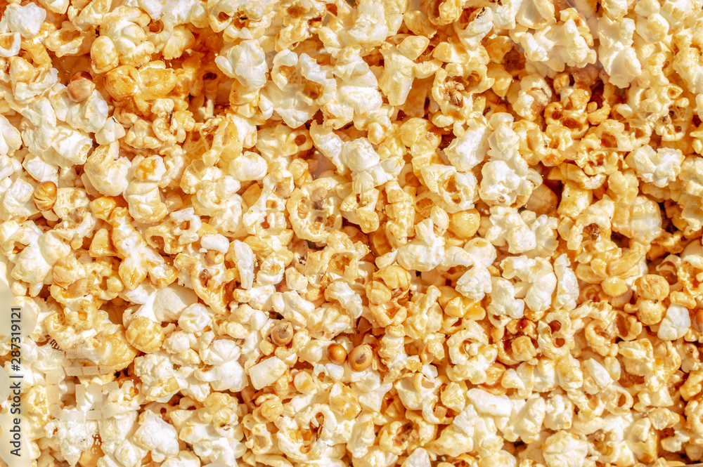 Popcorn Texture Background. Popcorn Grains. Text Space Popcorn Texture Background. Popcorn Grains. Text Space