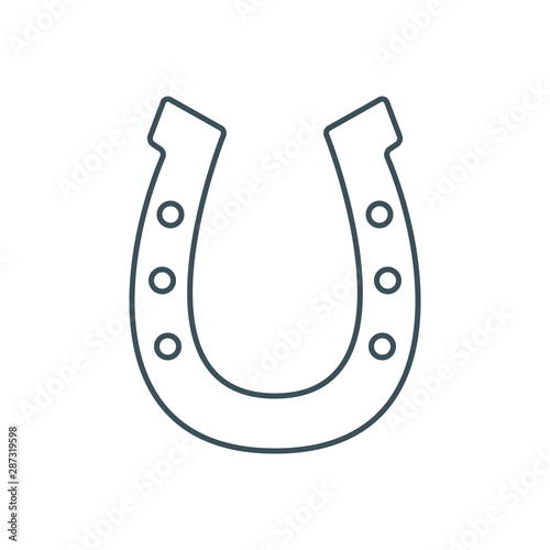 thin line horseshoe icon