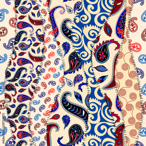 Patchwork textile pattern. Seamless quilting design background.