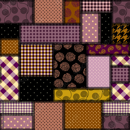 Patchwork textile pattern. Seamless quilting design background.