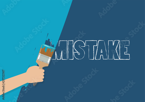 Hand painting to cover mistake