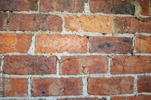 Real red brick wall background