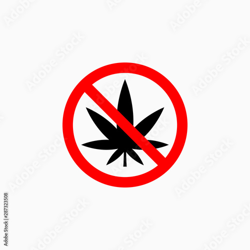 no marijuana icon, no cannabis vector