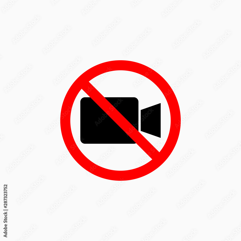 no video camera icon, no video recording vector no video camera icon, no video recording vector