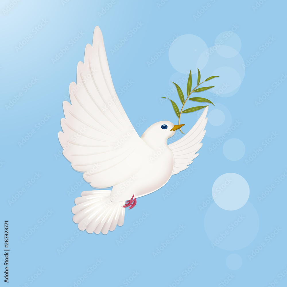 Obraz premium illustration of dove with olive