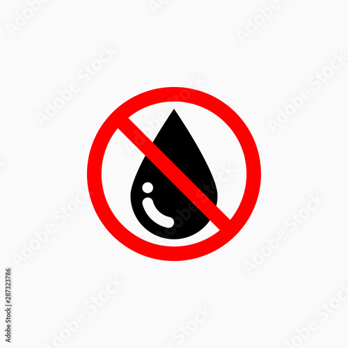 no water icon, no waterproof vector
