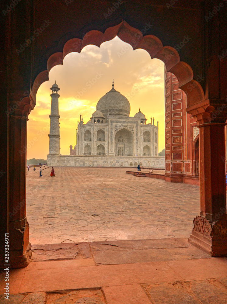 Views of the Taj Mahal at Sunrise and Mornings, Agra, India