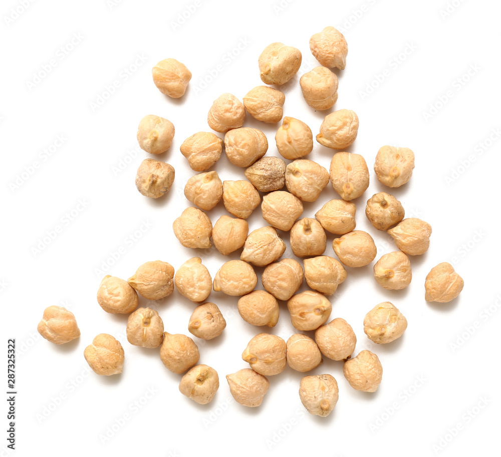 Raw chickpea on white background Raw chickpea on white background