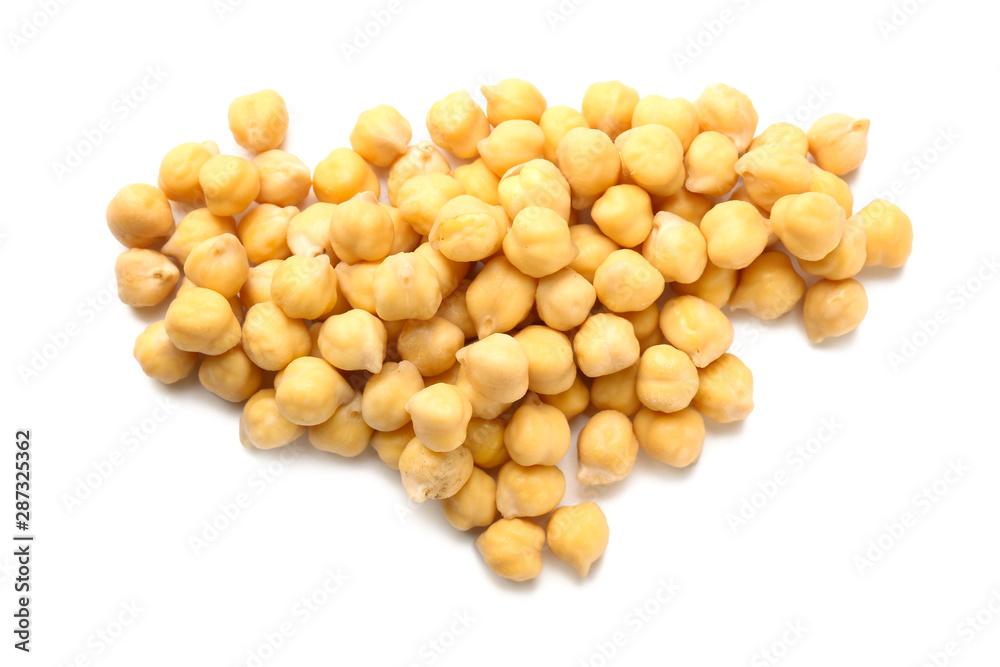 Raw chickpea on white background Raw chickpea on white background
