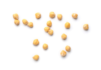 Raw chickpea on white background