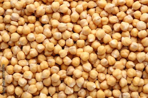 Many raw chickpea as background