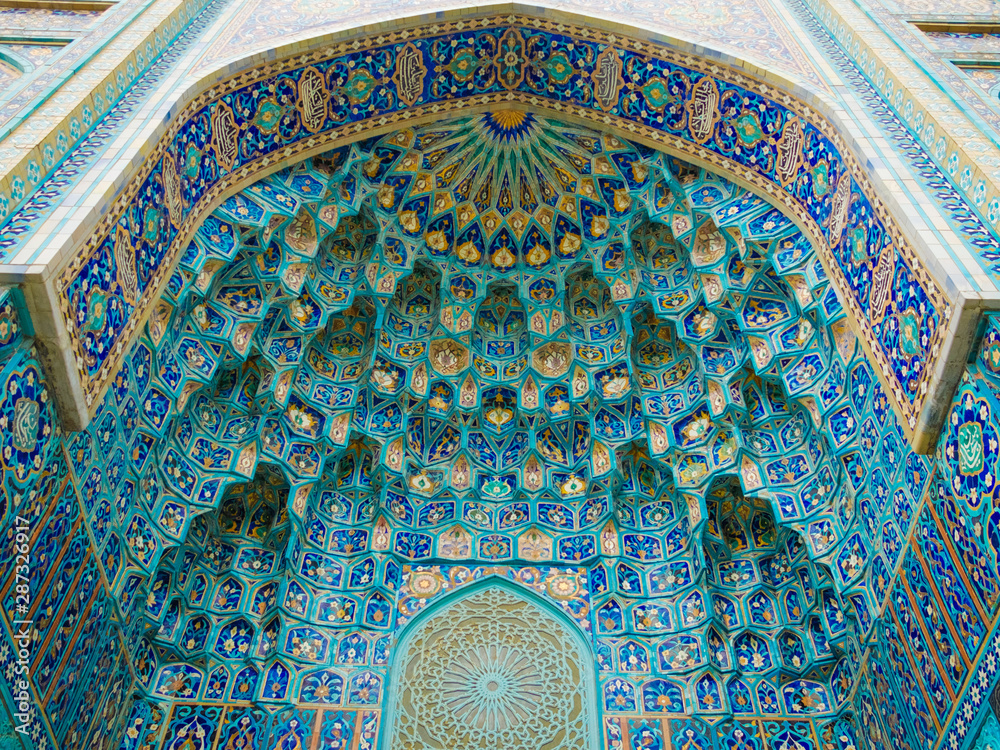 decor of a muslim mosque in st petersburg