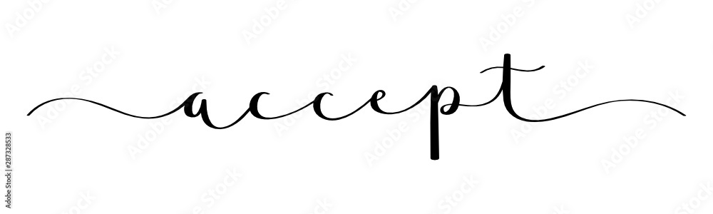 ACCEPT vector brush calligraphy banner with swashes ACCEPT vector brush calligraphy banner with swashes