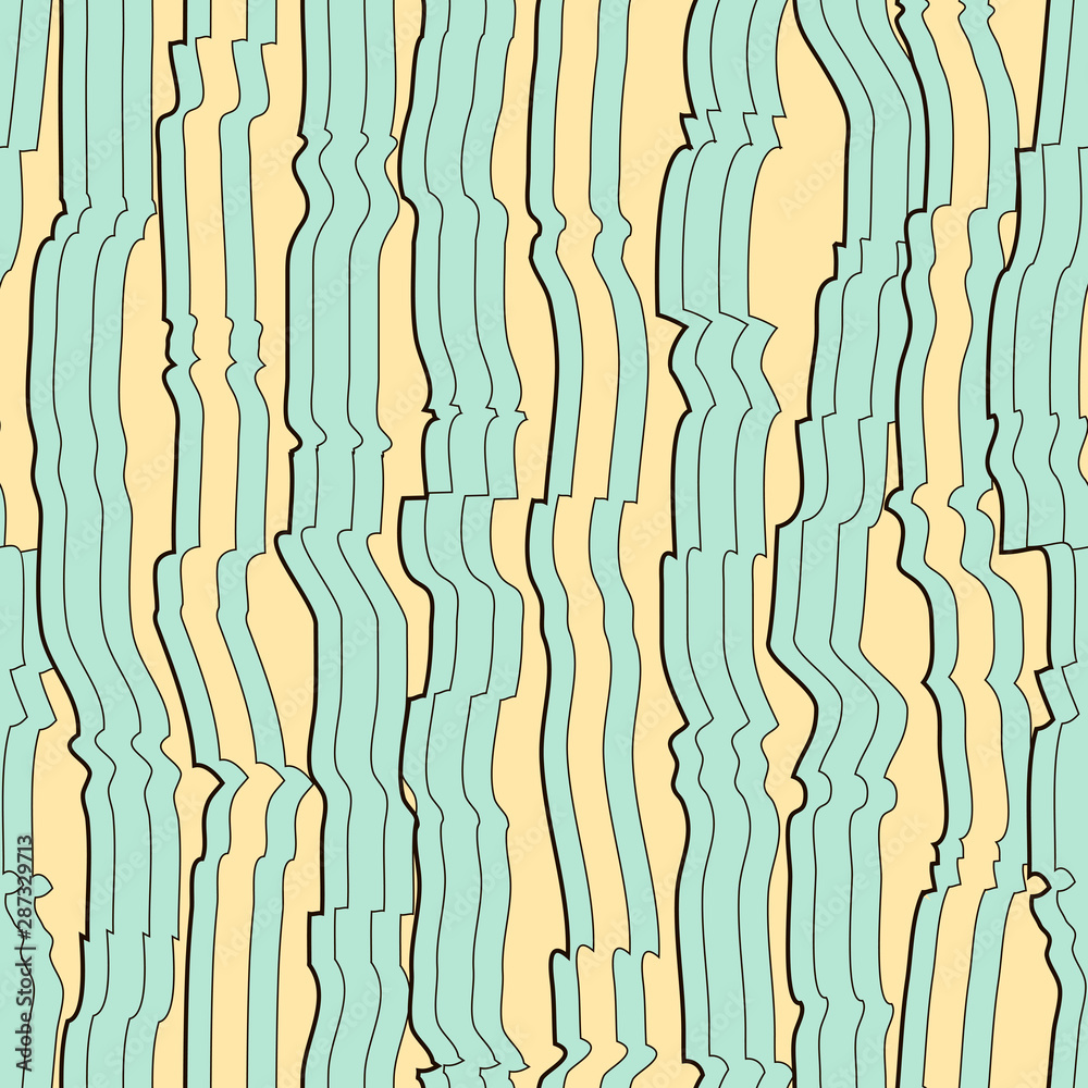 Wavy line pattern. Hand drawn stripes. 