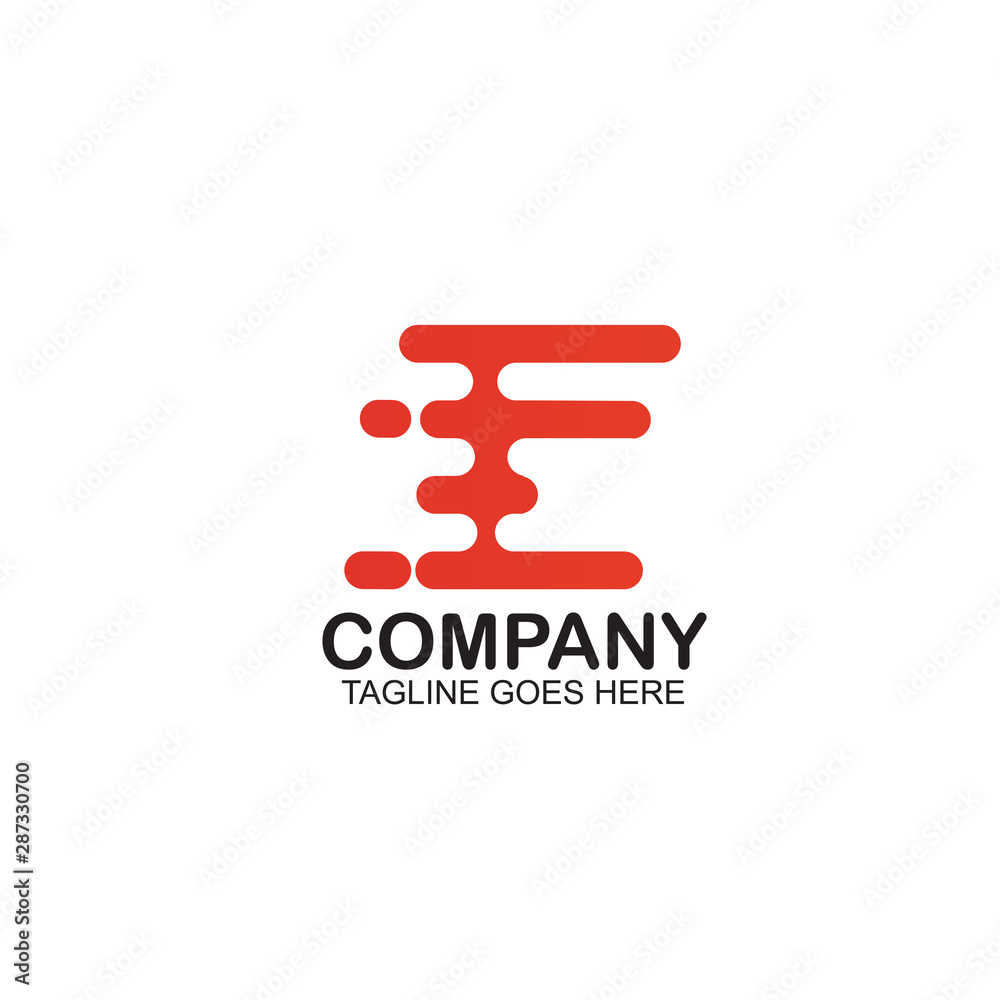 Obraz premium Abstract motion E letter logo design template