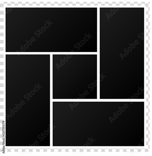 Vector photo board frames. Photo collage templates background
