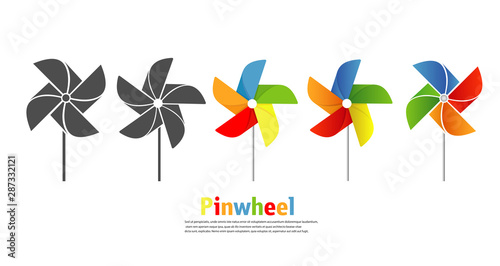 Pinwheel icon vector set illustration