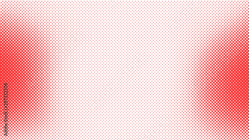 Red and white pop art background in vitange comic style with halftone dots, vector illustration template for your design