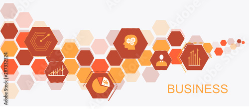 Fond d'hexagone sur le thème des affaires