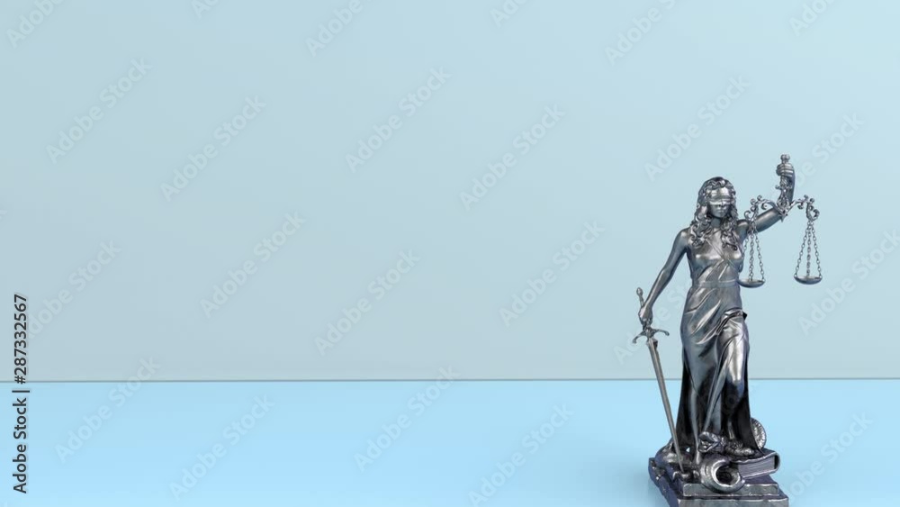 4k Video Animation Lady Justice Statue